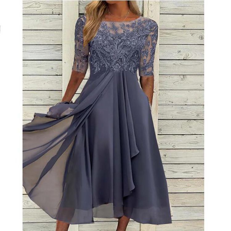 Chiffon Lace Bridesmaid Dress