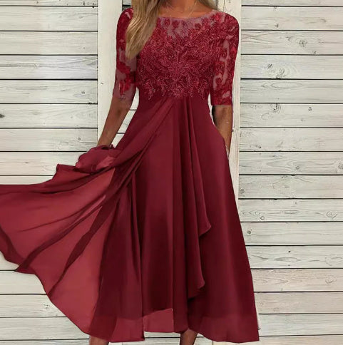 Chiffon Lace Bridesmaid Dress