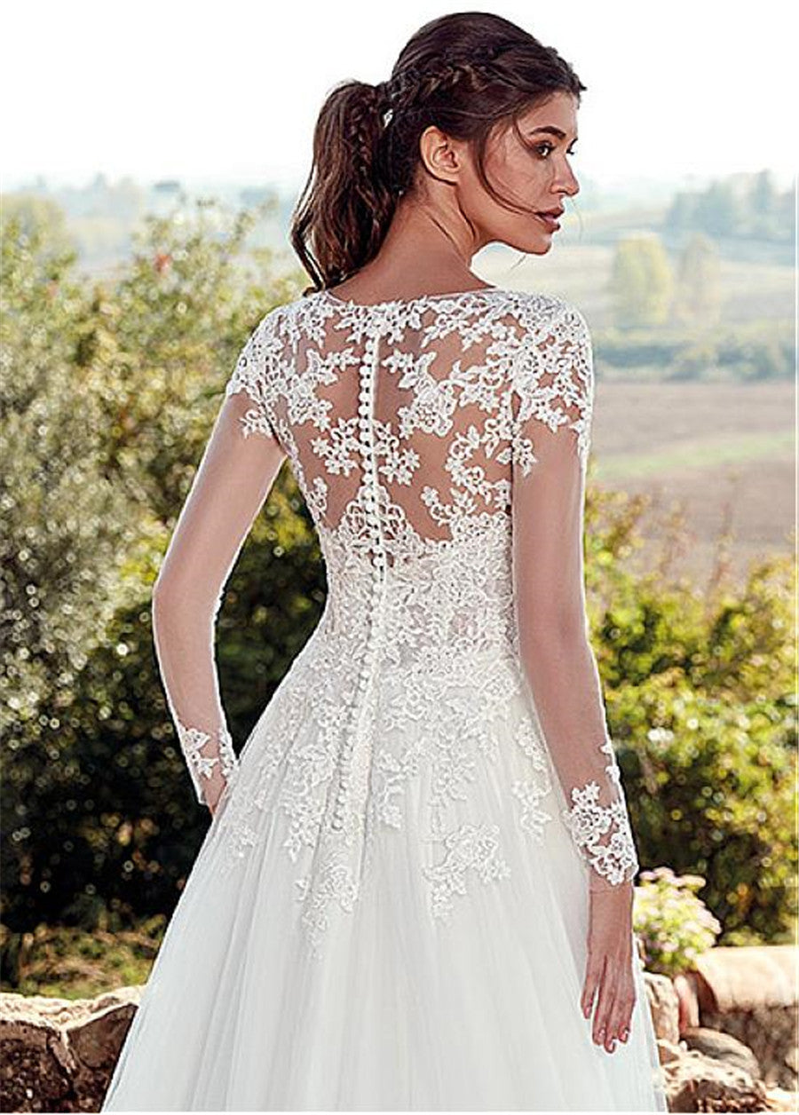 Back Sitting Wedding Gown
