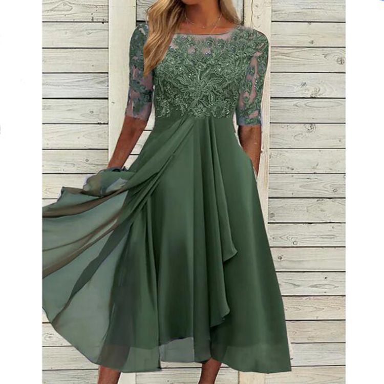 Chiffon Lace Bridesmaid Dress