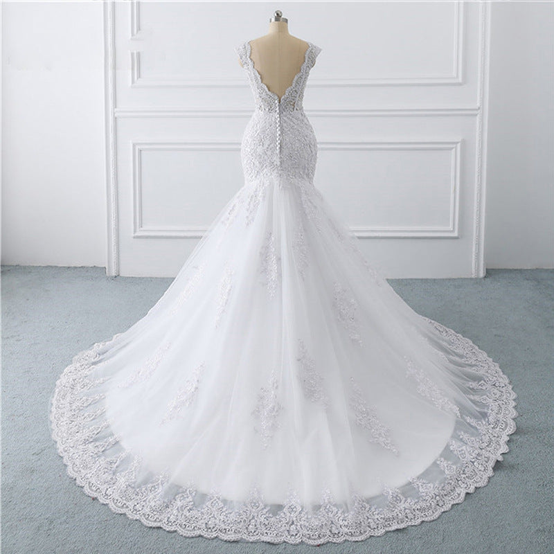 Mermaid Fishtail Wedding Dress - French Retro