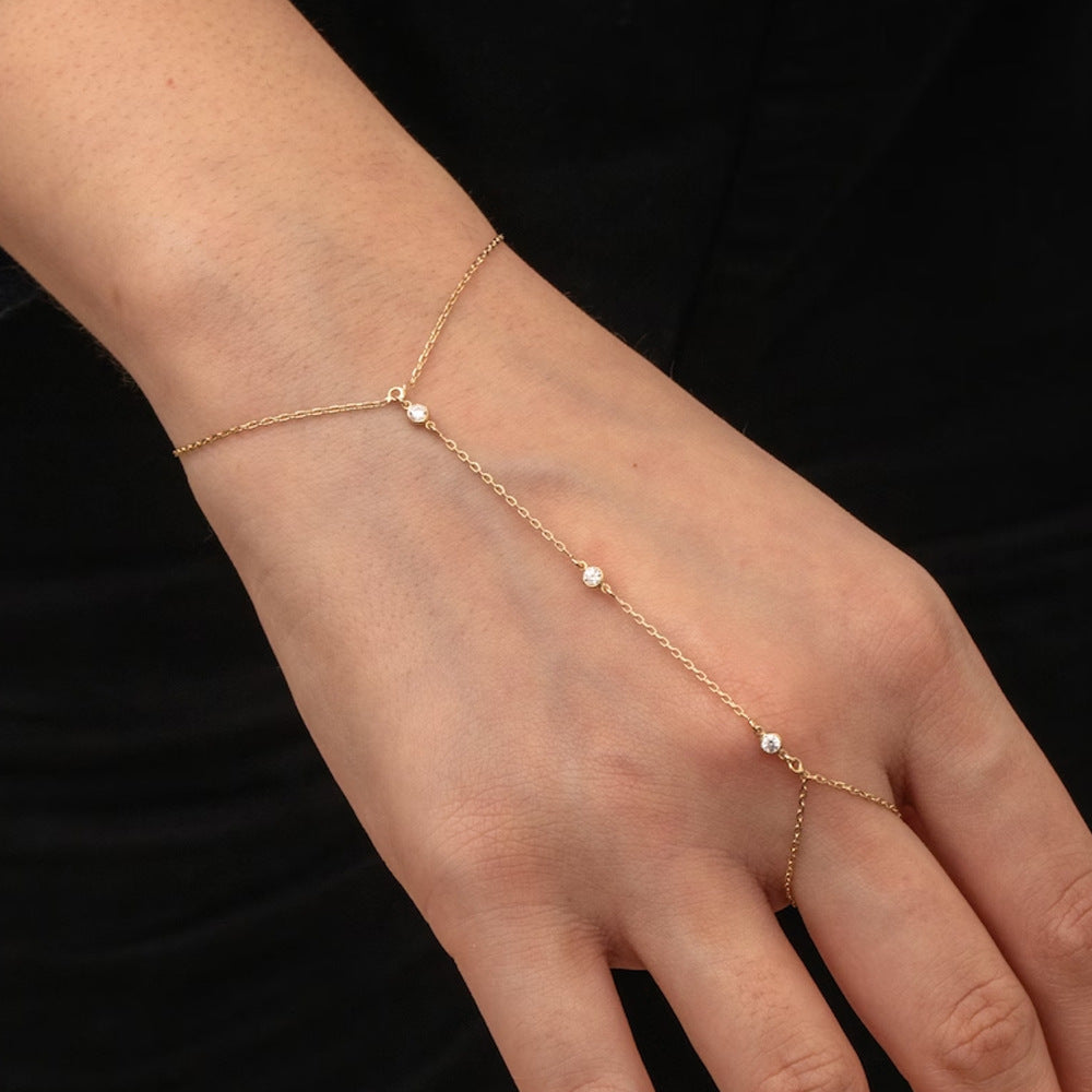 Pearl Ring Love Finger Chain