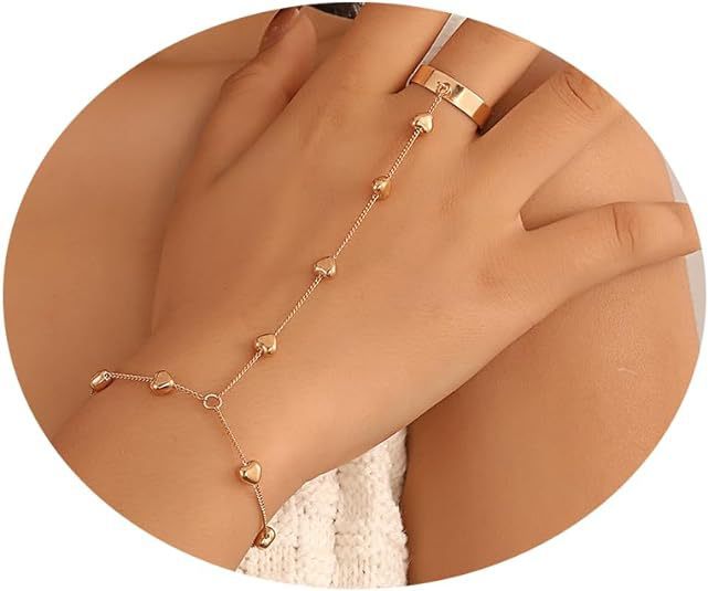 Pearl Ring Love Finger Chain