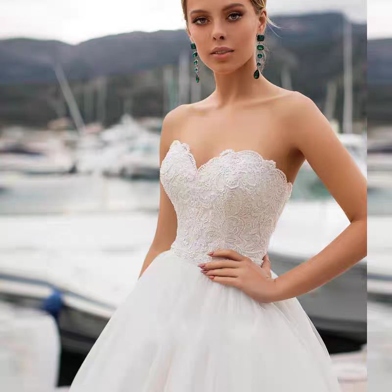 Strapless Lace Bodice Wedding Dress