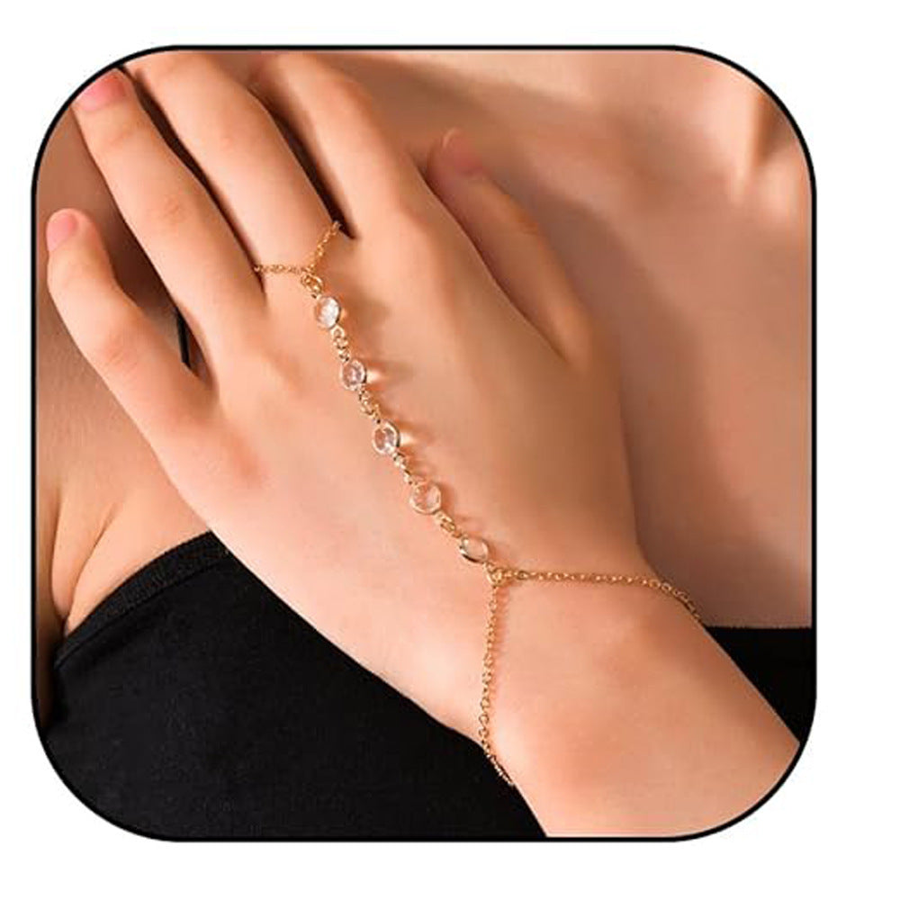 Pearl Ring Love Finger Chain