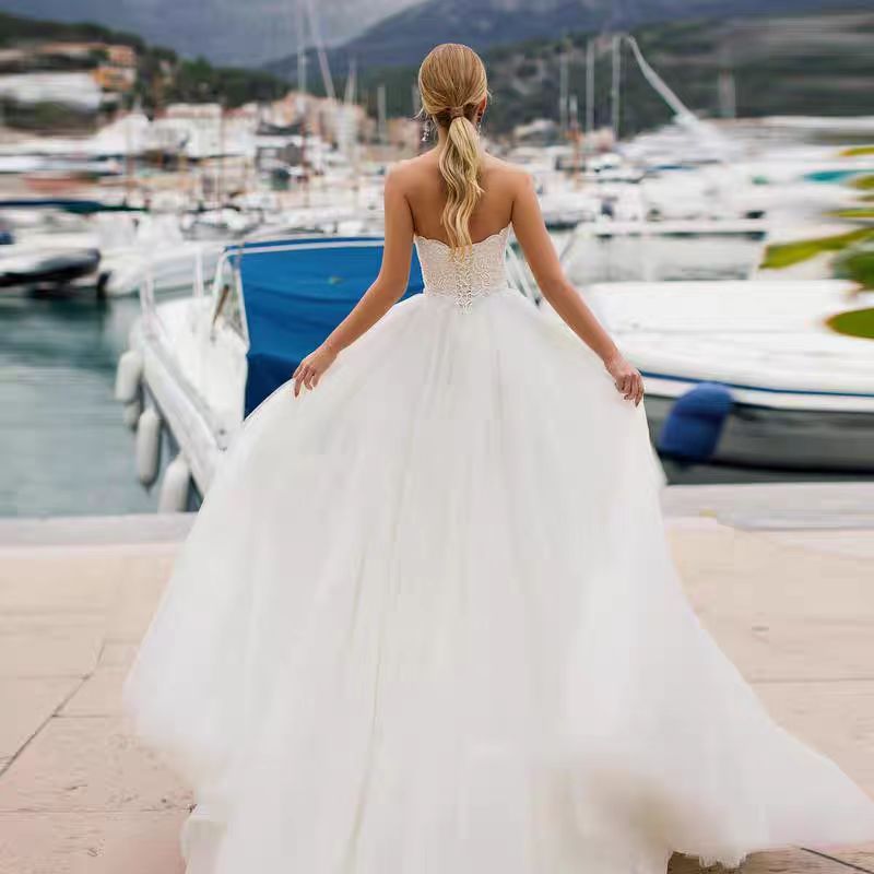 Strapless Lace Bodice Wedding Dress