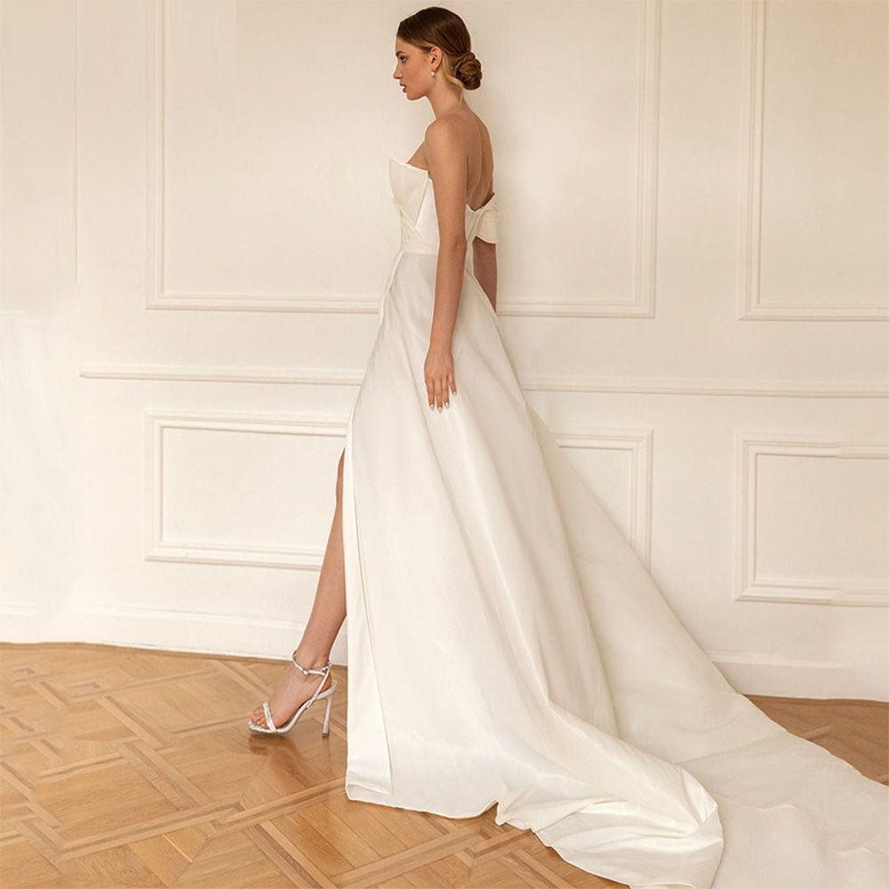 Modern High Fold Wedding Dress