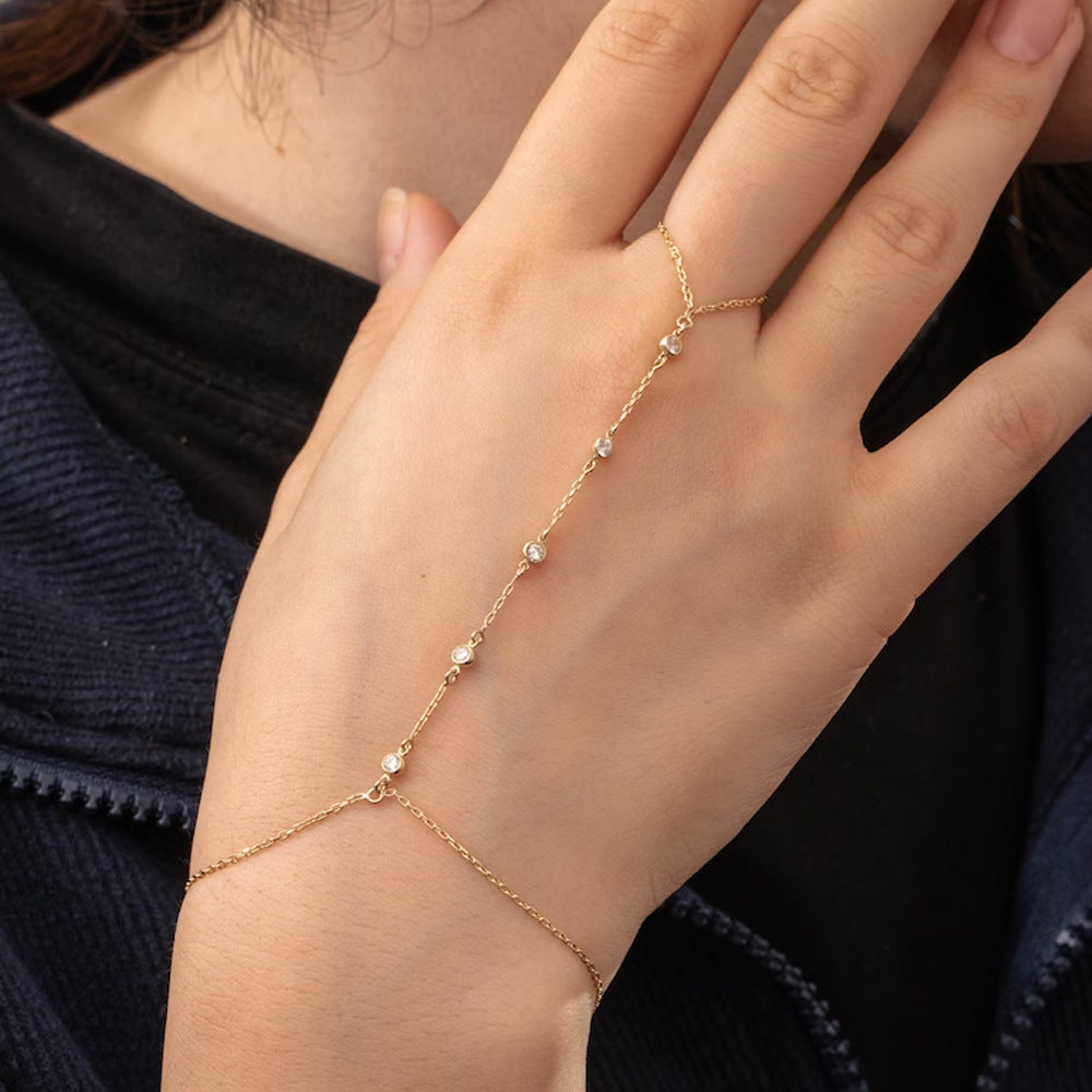 Pearl Ring Love Finger Chain