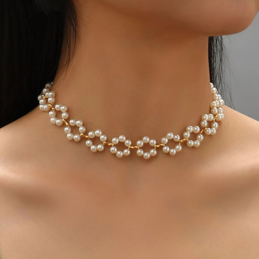 Pearl Flowers Chocker Necklace