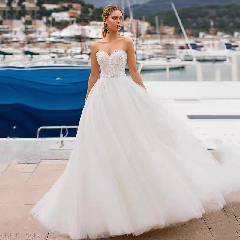 Strapless Lace Bodice Wedding Dress