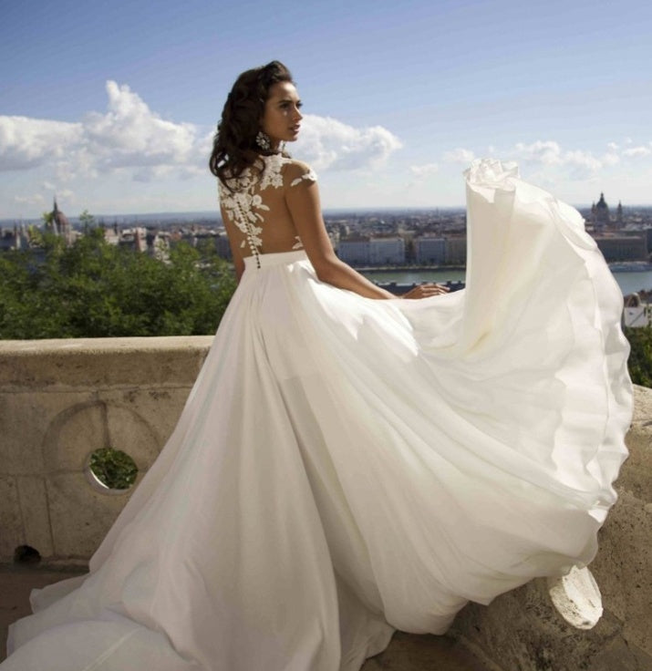 Back Chiffon Wedding Dress