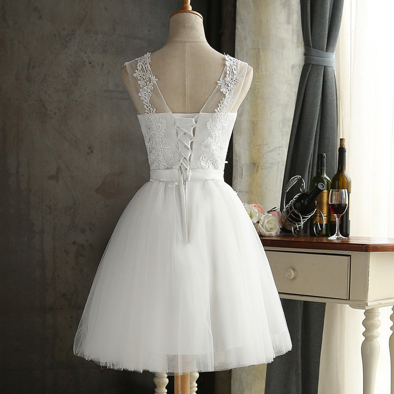 Back Lace Short Wedding Dress