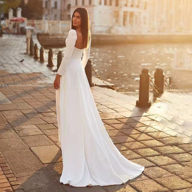 Back Long Sleeve Wedding Dress