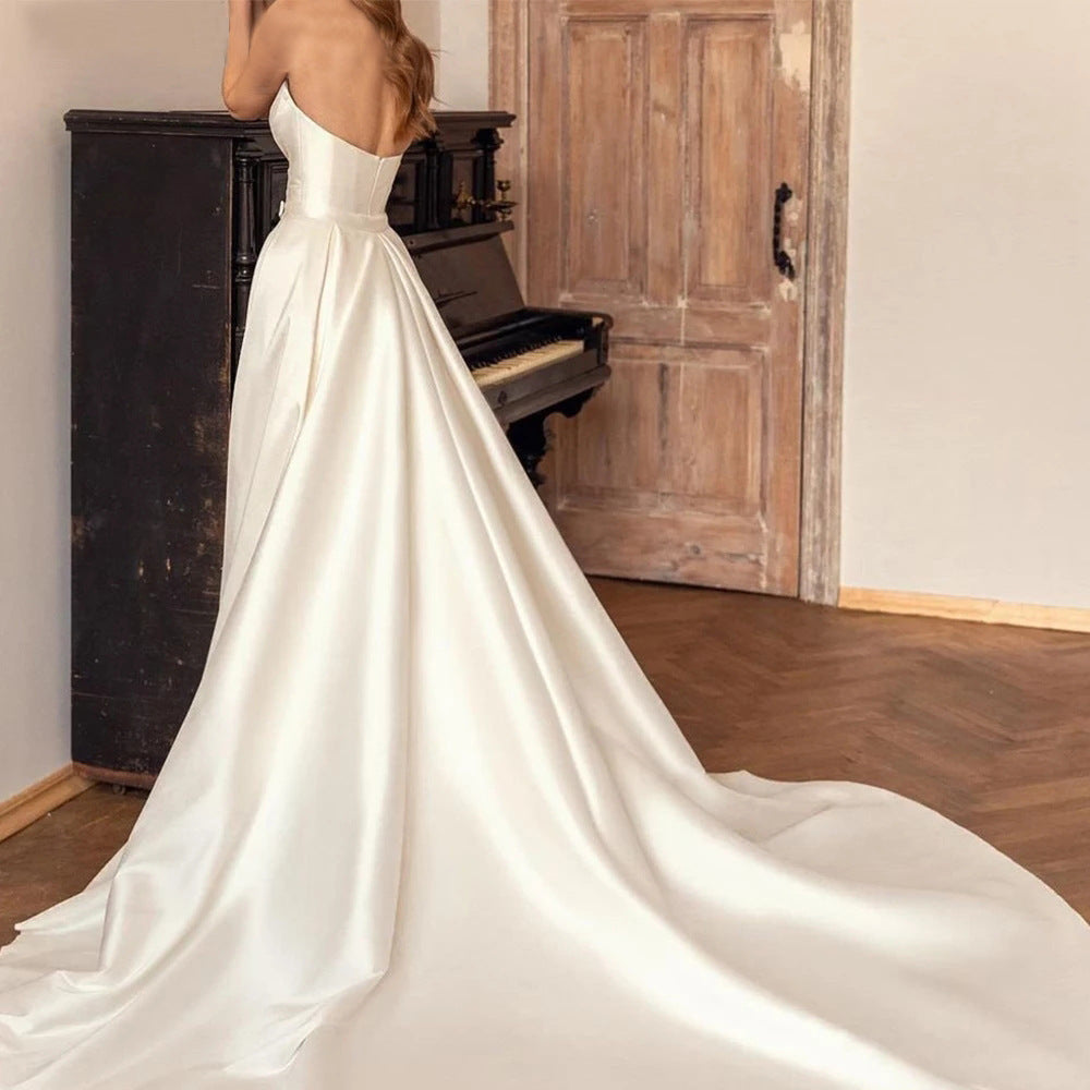 Back Satin Wedding dress