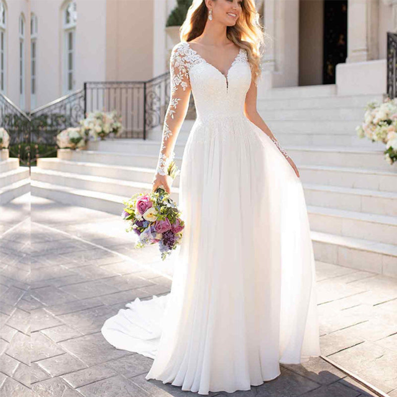 Chiffon Lace Wedding Gown