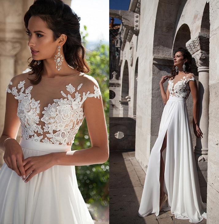 Close Chiffon Wedding Dress