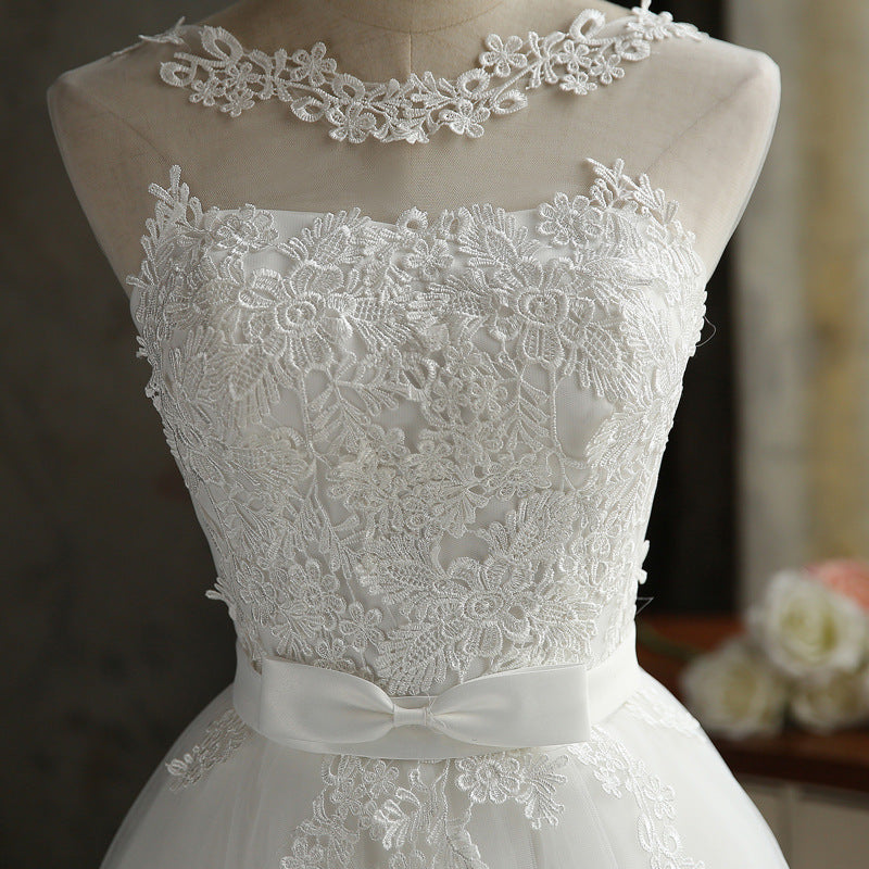 Close Lace Short Wedding Dress