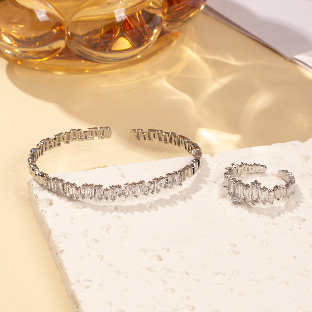 Crystal cuff and ring 1