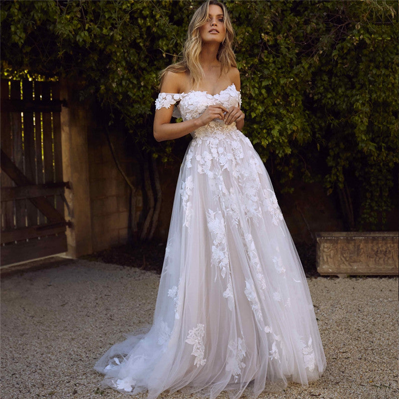 Off Shoulder Wedding Dress