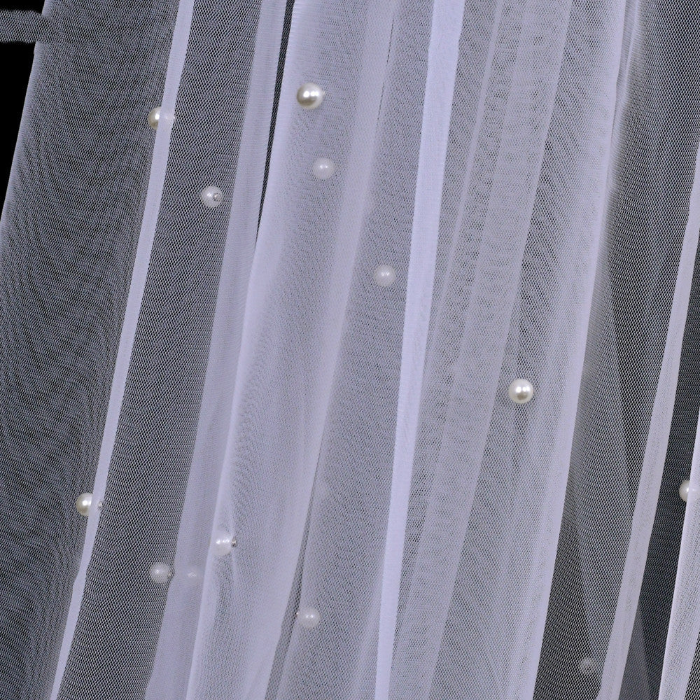 Pearl Rhinestone Trailing Shawl