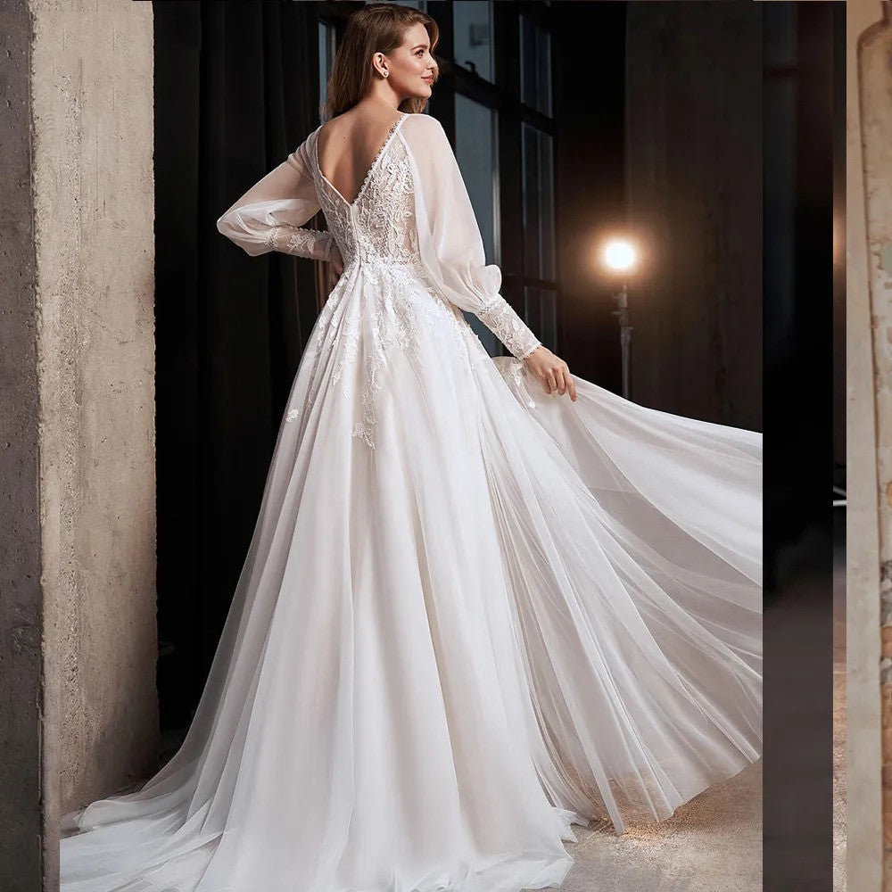 Tulle Sleeve Wedding Dress