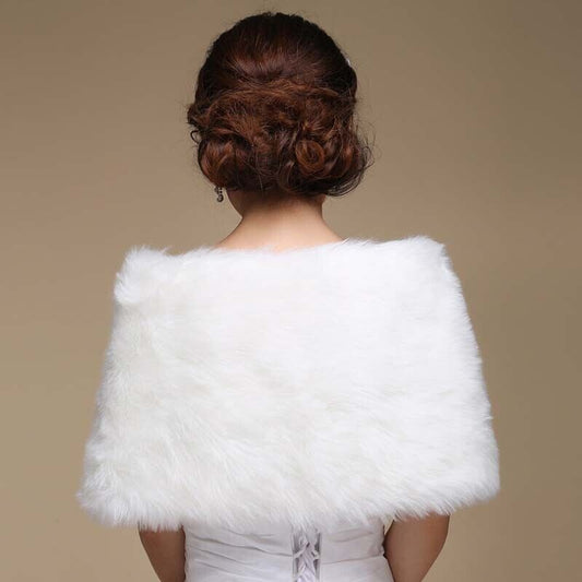 FAUX FUR BRIDAL WEDDING CAPE