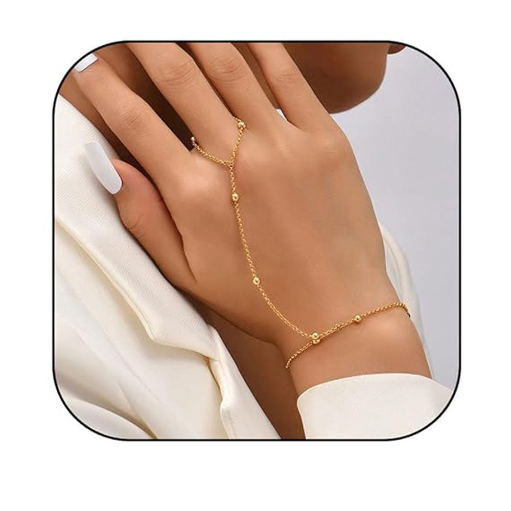 Pearl Ring Love Finger Chain