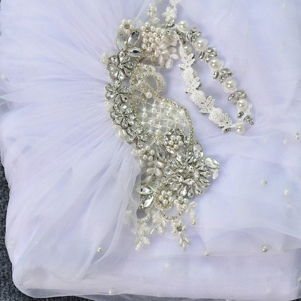 Pearl Rhinestone Trailing Shawl