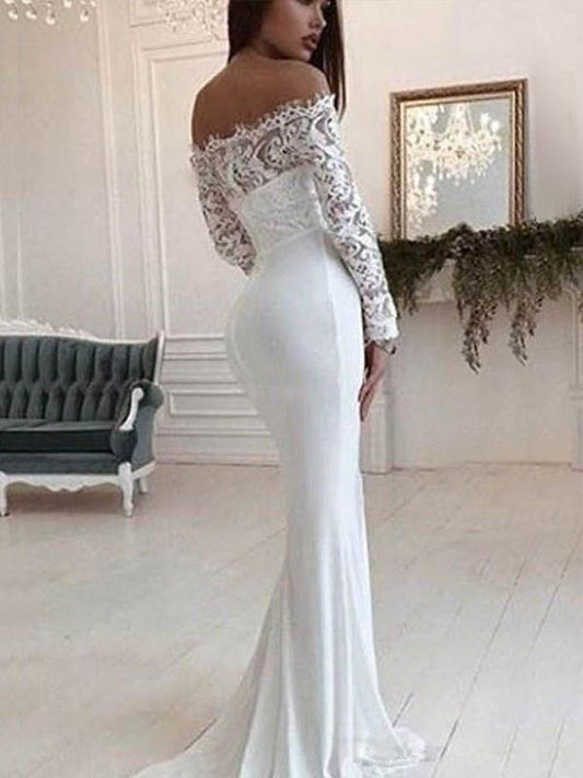 Off Shoulder Lace Wedding Dress