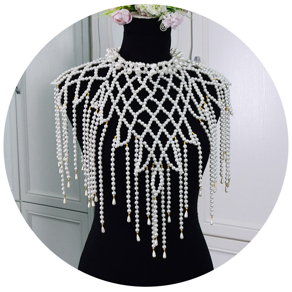 Beaded Tassel Pearl Shawl