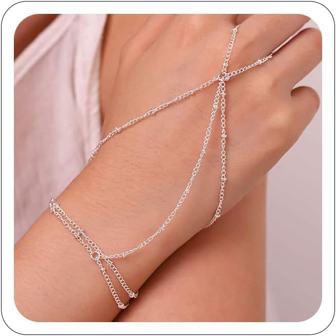 Pearl Ring Love Finger Chain