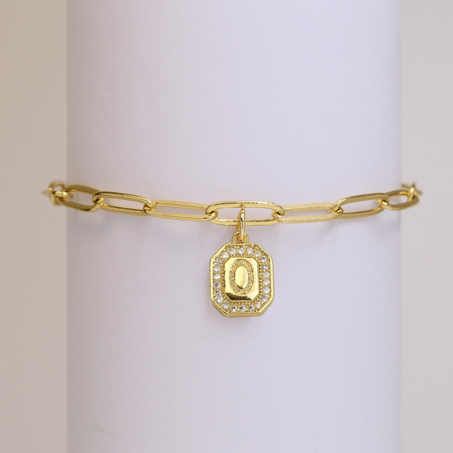 Square Tags Letter Bracelet