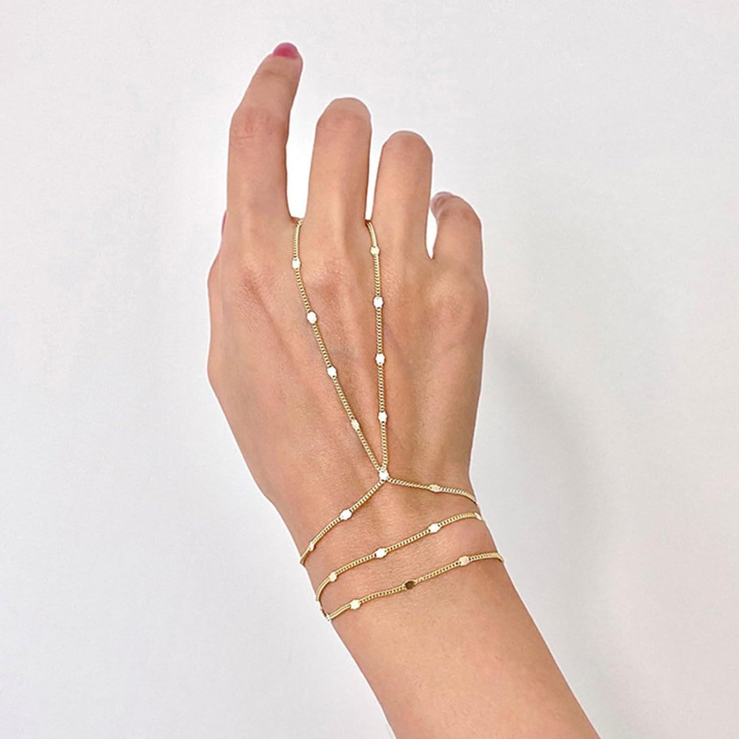 Pearl Ring Love Finger Chain