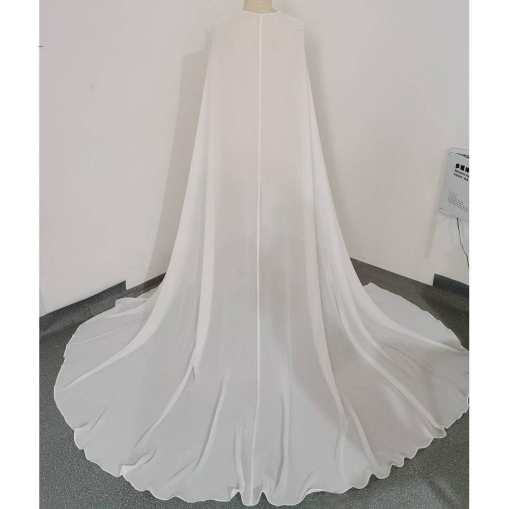 Long Chiffon Shawl Cape