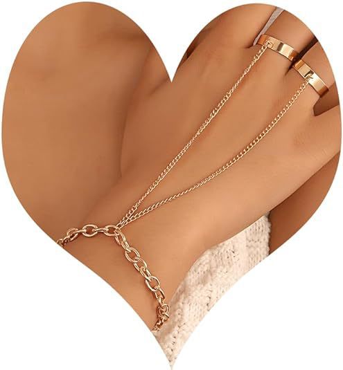 Pearl Ring Love Finger Chain